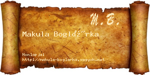 Makula Boglárka névjegykártya